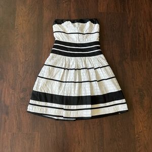 The Limited Black and White Strapless Dress